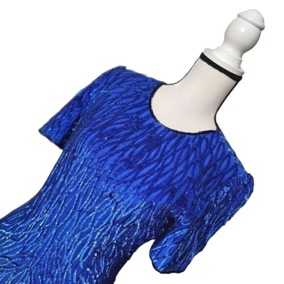 Vintage Ste'nay Blue silk sequined midi dress - Picture 5 of 8